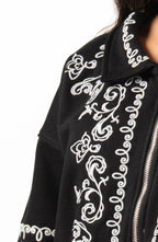 Unisex Black Embroidered Jacket