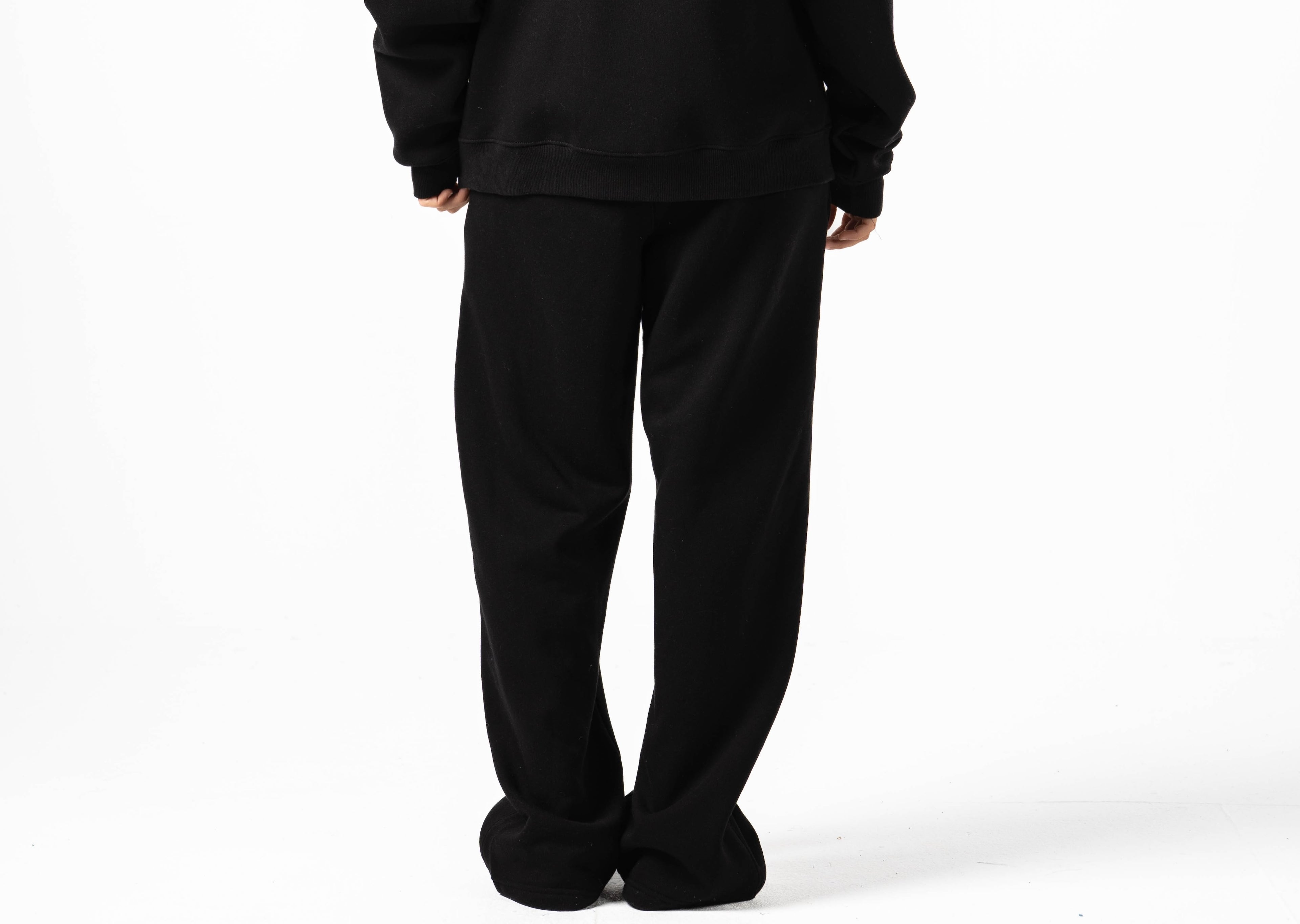 Unisex Black Wide Leg Sweatpants