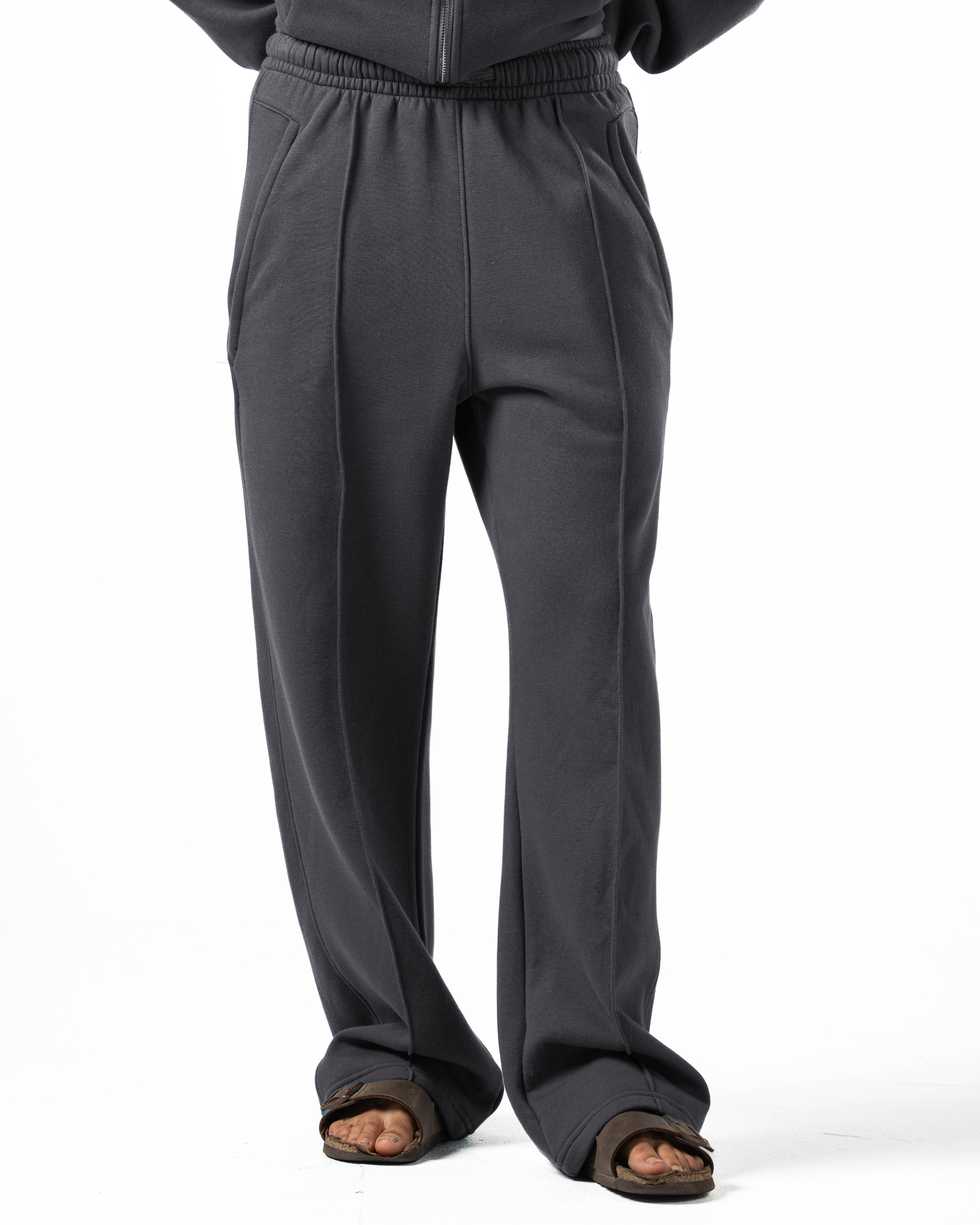 Unisex Dark Grey Wide Leg Sweatpants