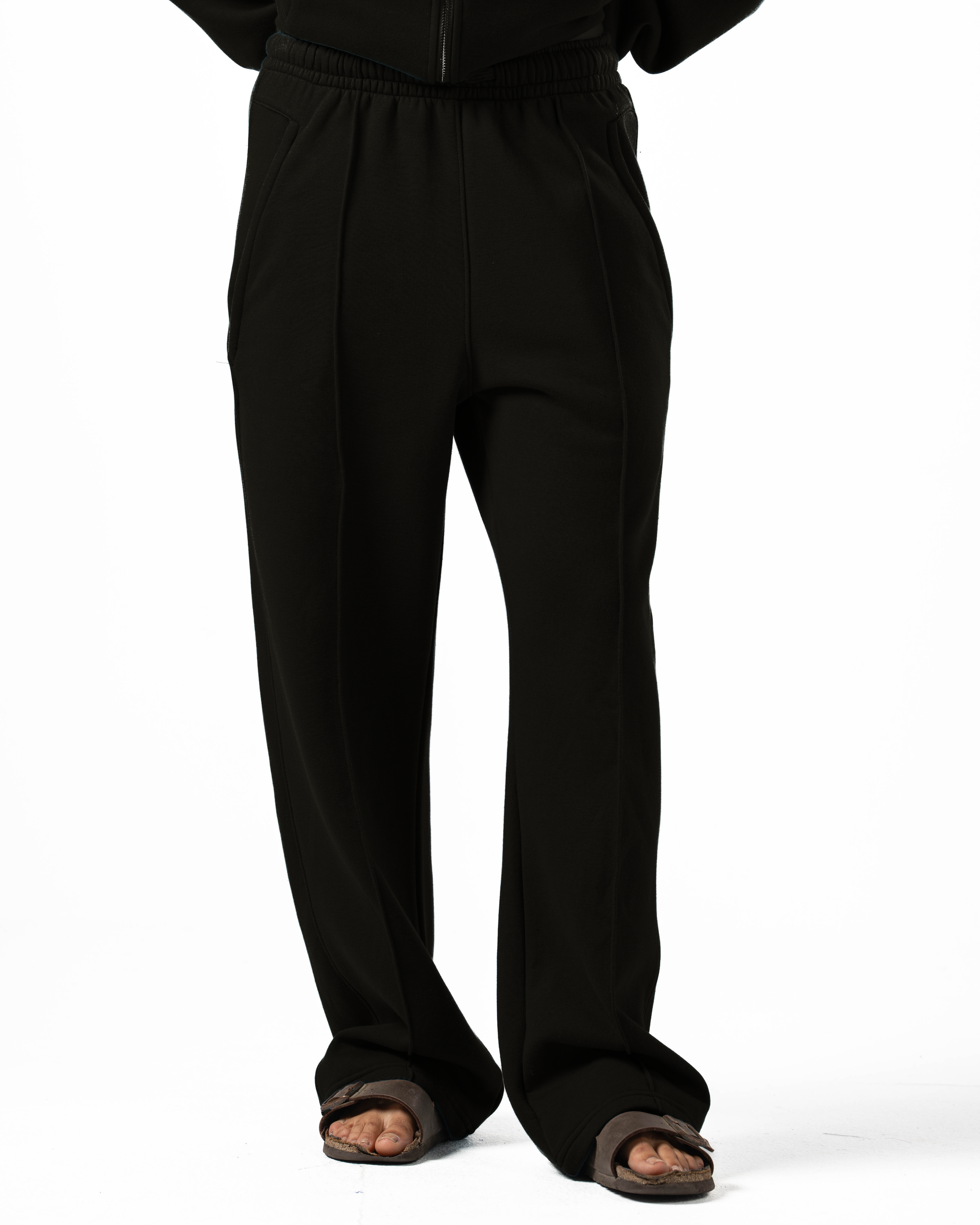 Unisex Black Wide Leg Sweatpants
