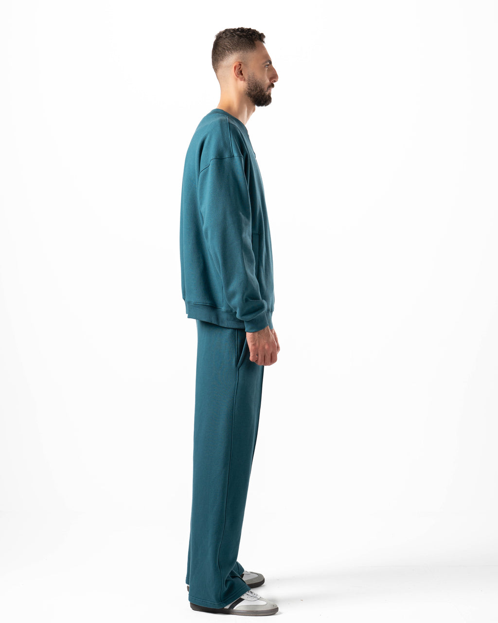Unisex Teal Zip-Up Sweater Set