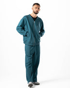 Unisex Teal Zip-Up Sweater Set