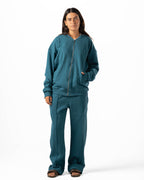 Unisex Teal Zip-Up Sweater Set