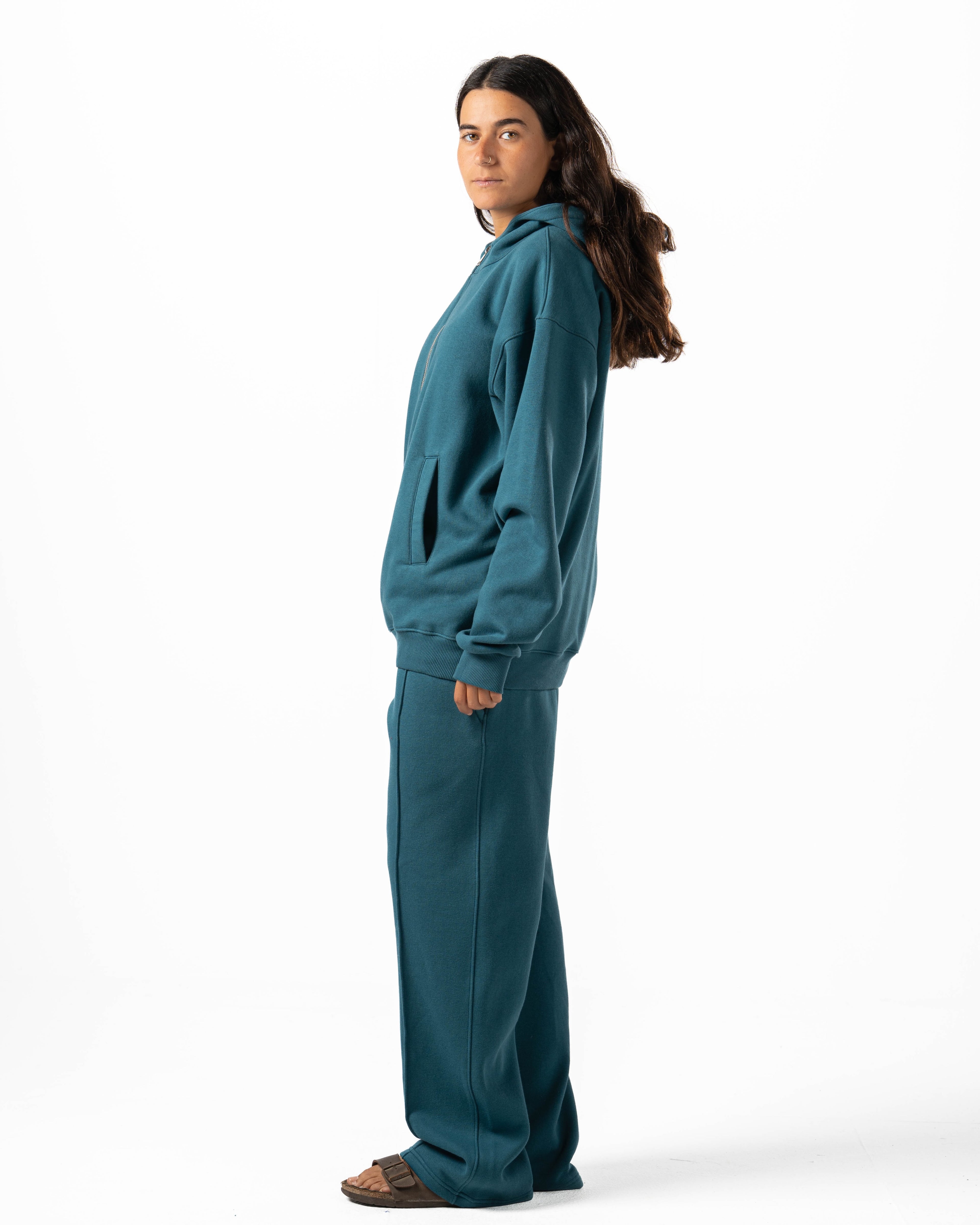 Unisex Teal Quarter-Zip Hoodie Set