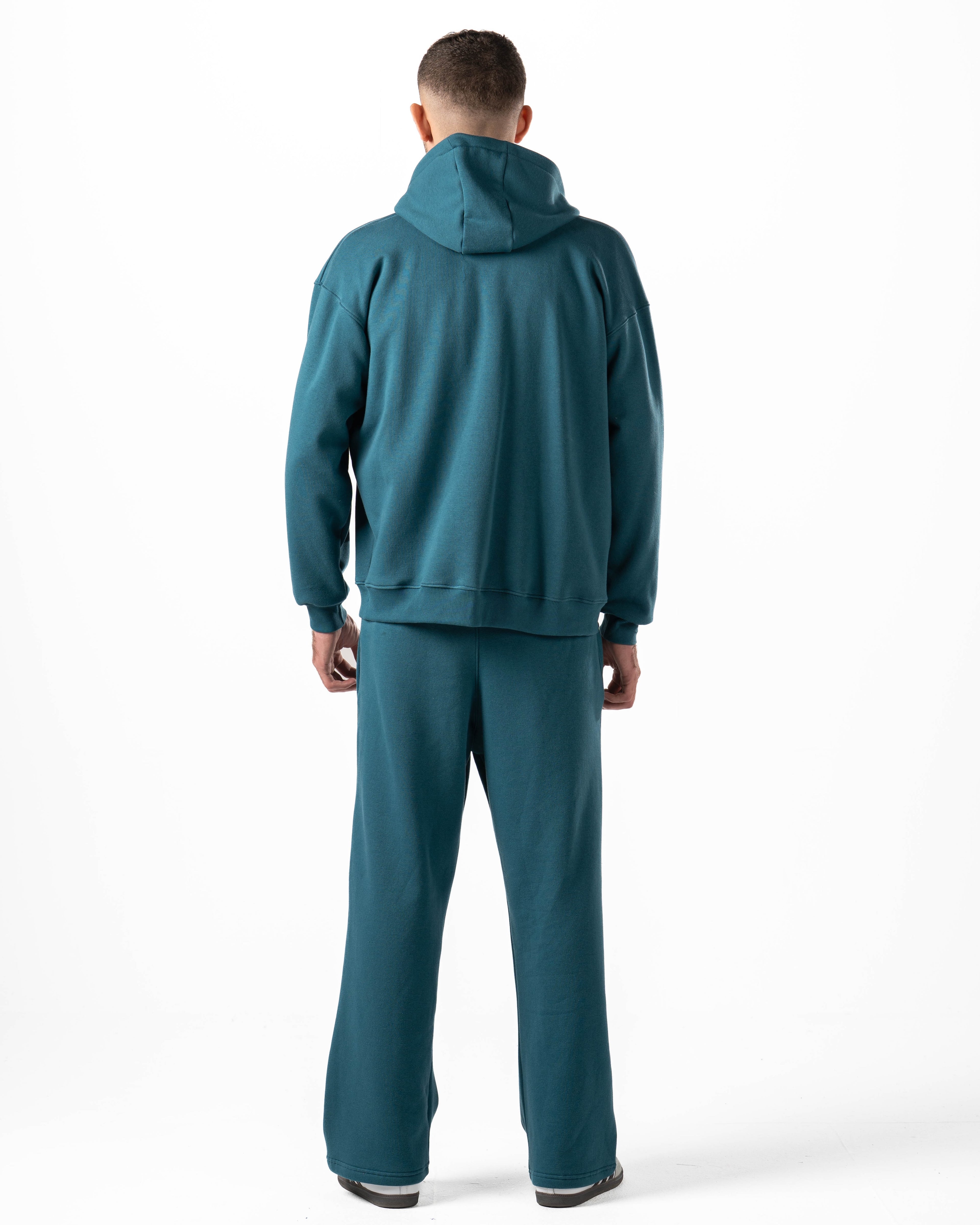 Unisex Teal Zip-Up Hoodie Set