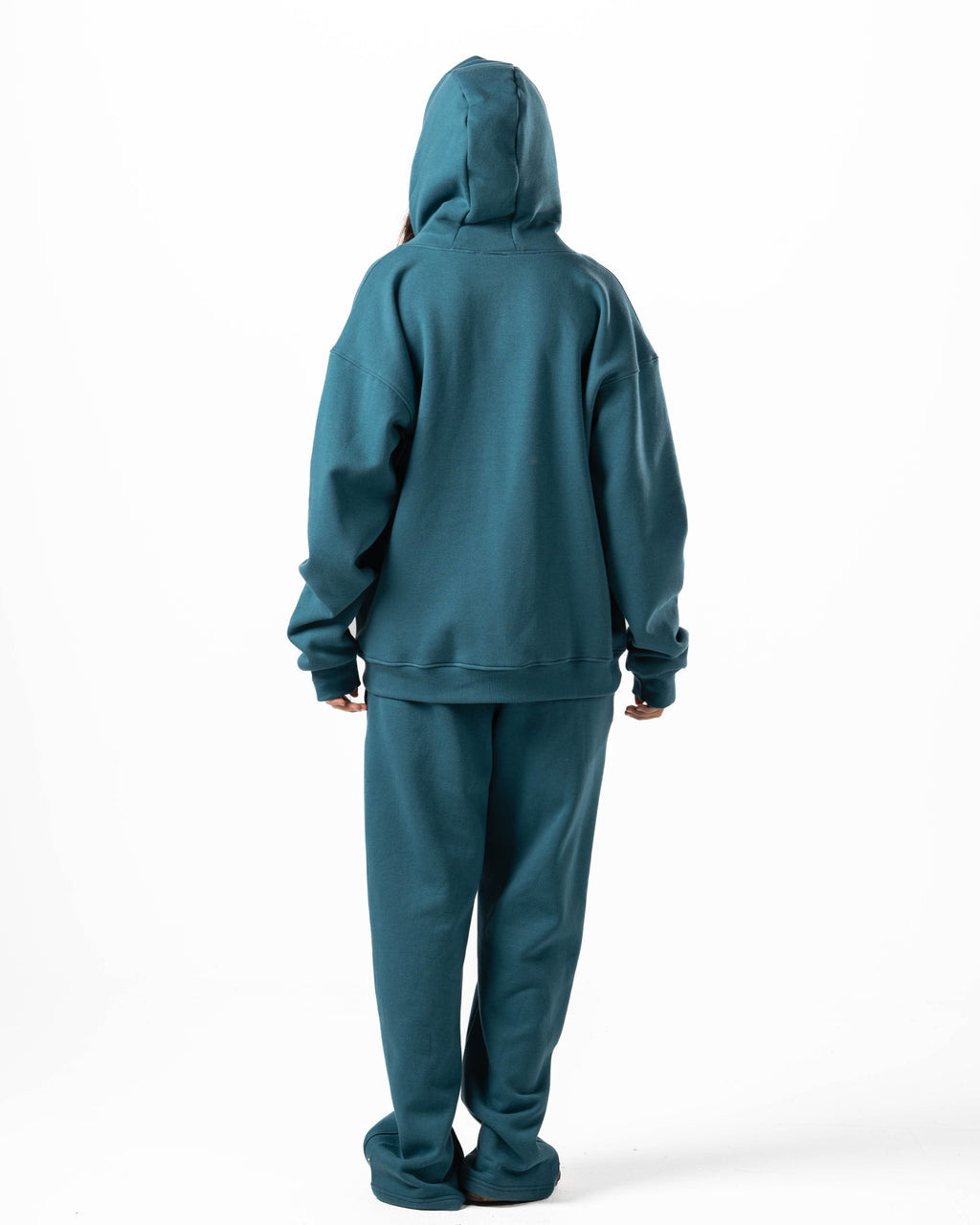 Unisex Teal Zip-Up Hoodie Set
