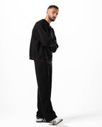 Unisex Black Zip-Up Sweater Set