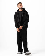 Unisex Black Zip-Up Hoodie Set