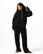 Unisex Black Quarter-Zip Hoodie Set