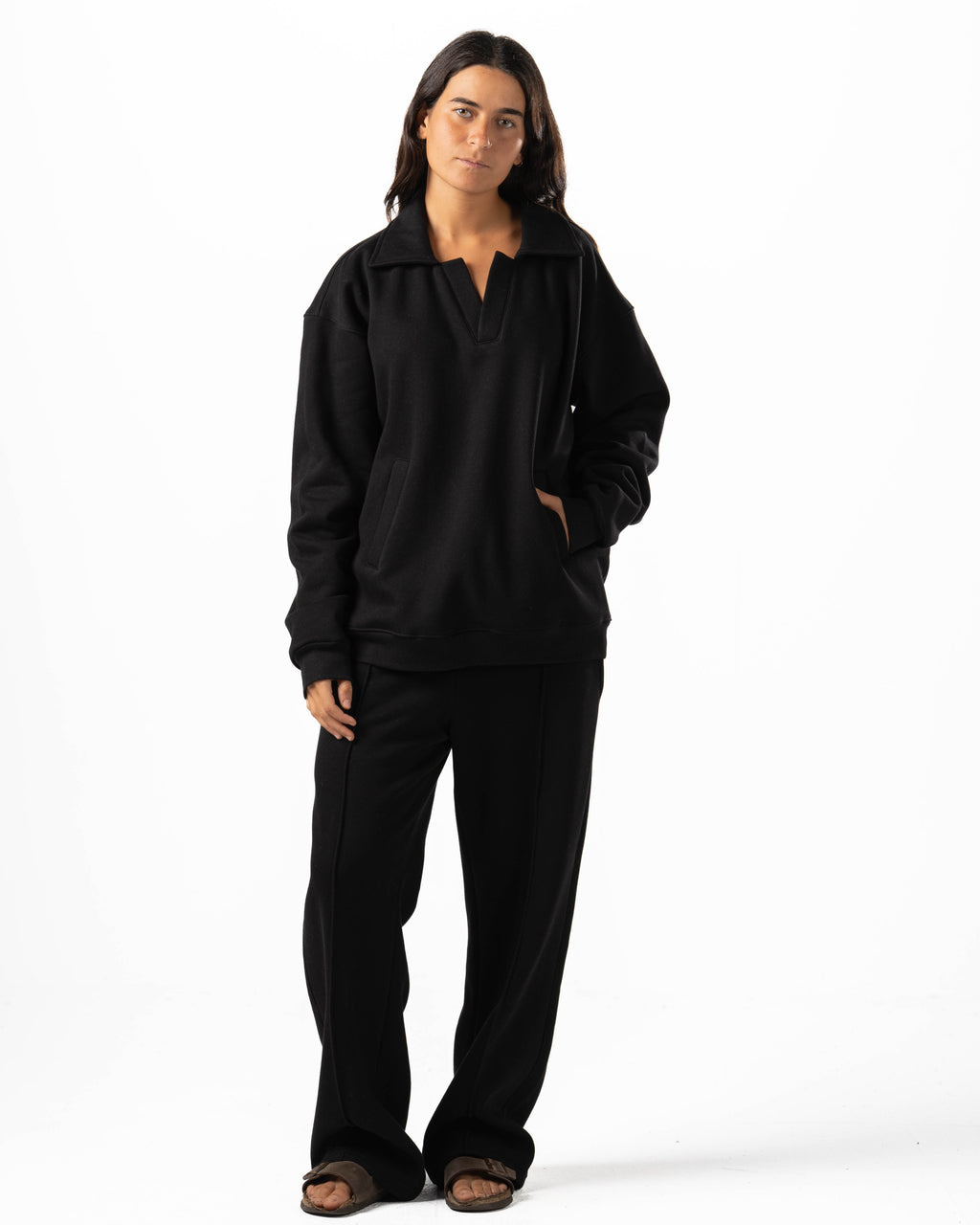 Unisex Black Polo Sweater Set