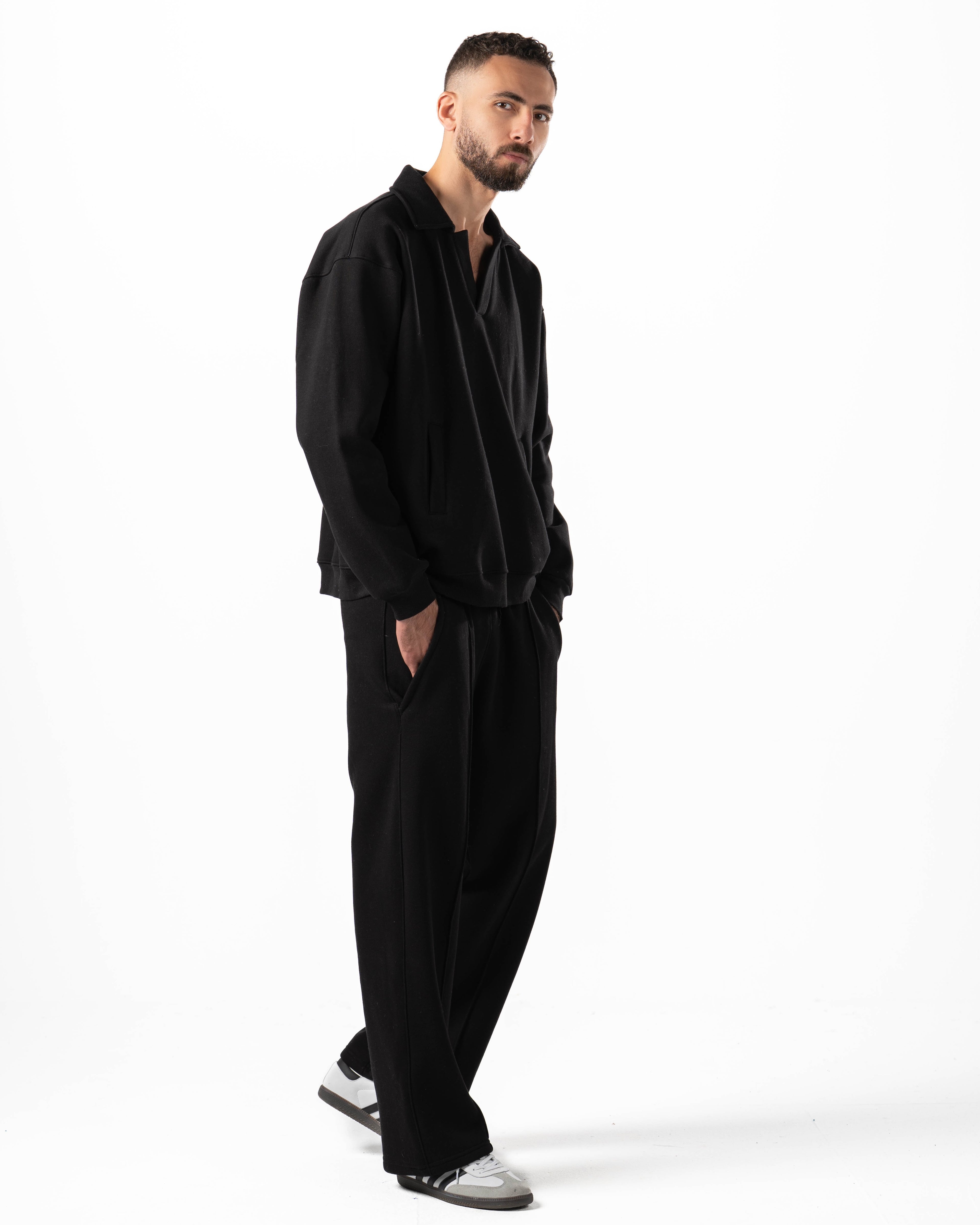 Unisex Black Polo Sweater Set