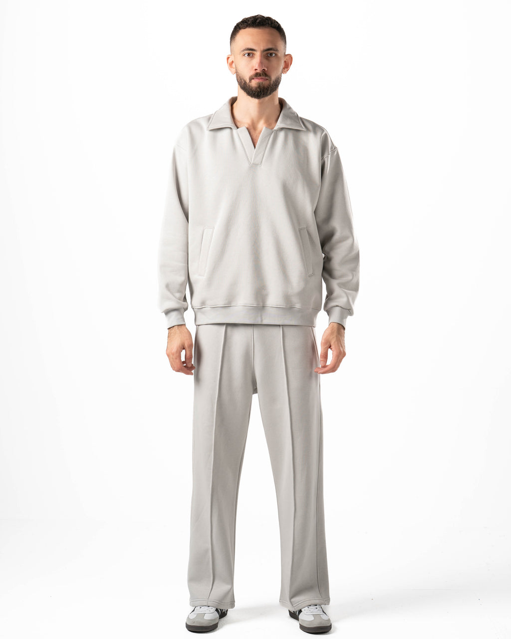 Unisex Silver Polo Sweater Set