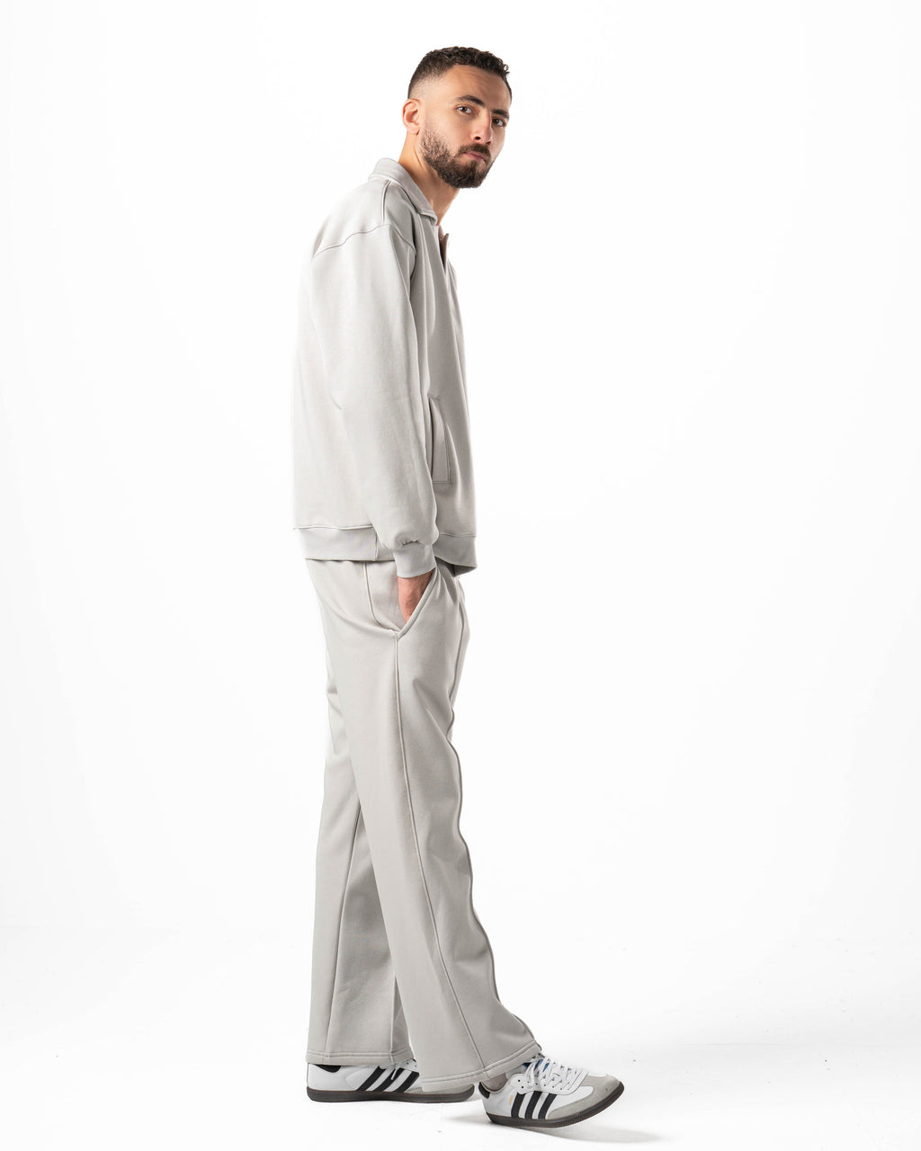 Unisex Silver Polo Sweater Set