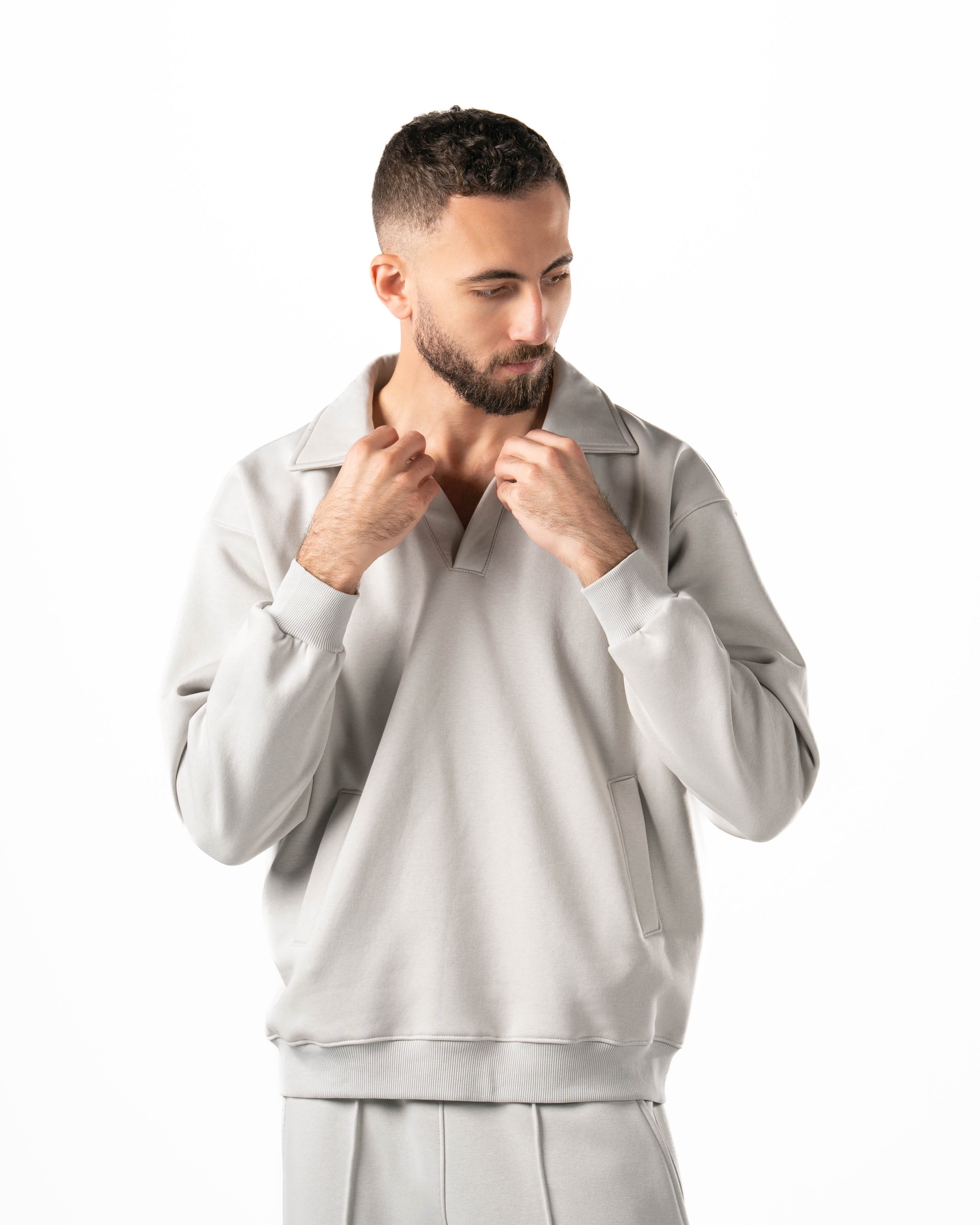 Unisex Silver Polo Sweater