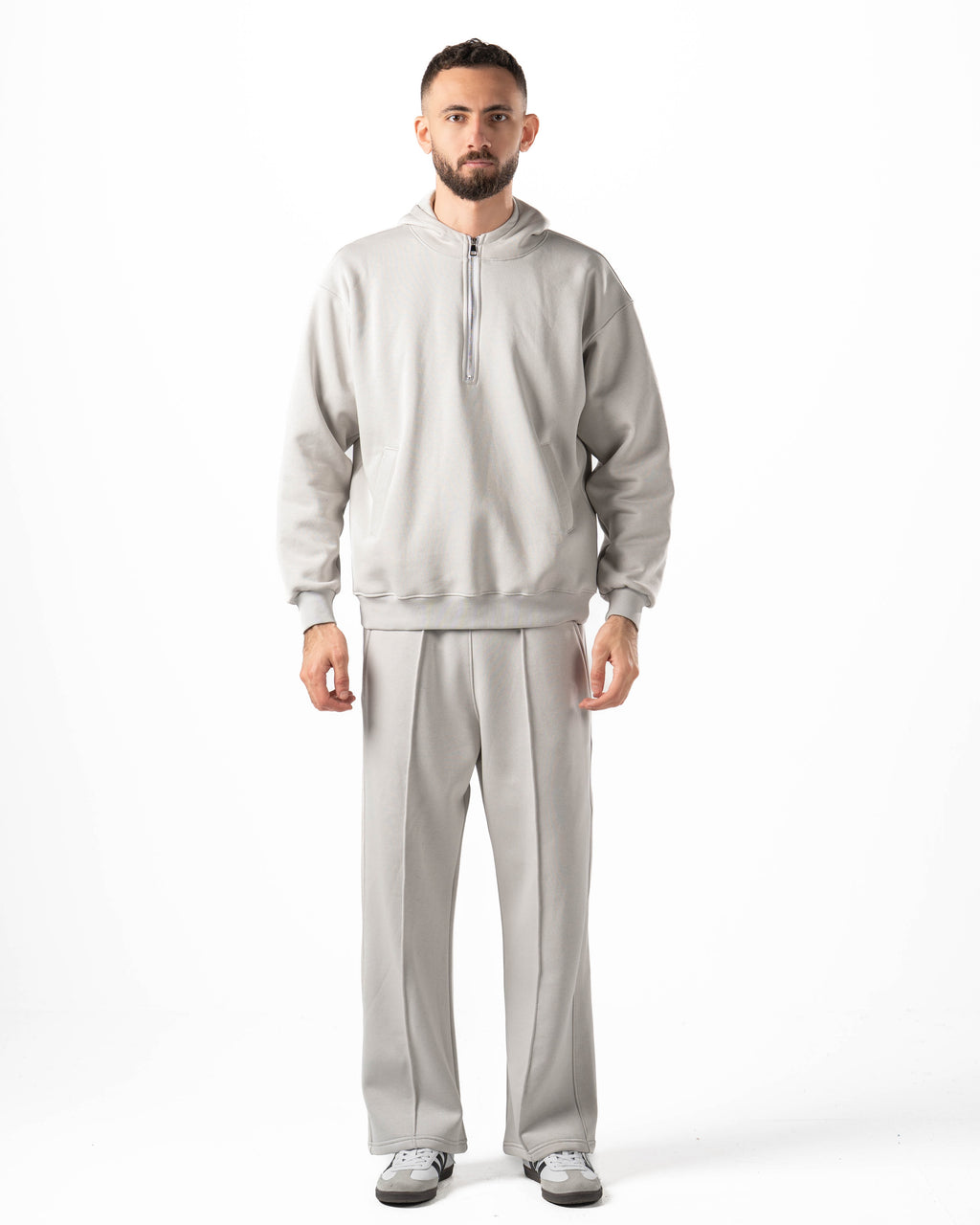 Unisex Silver Quarter-Zip Hoodie Set