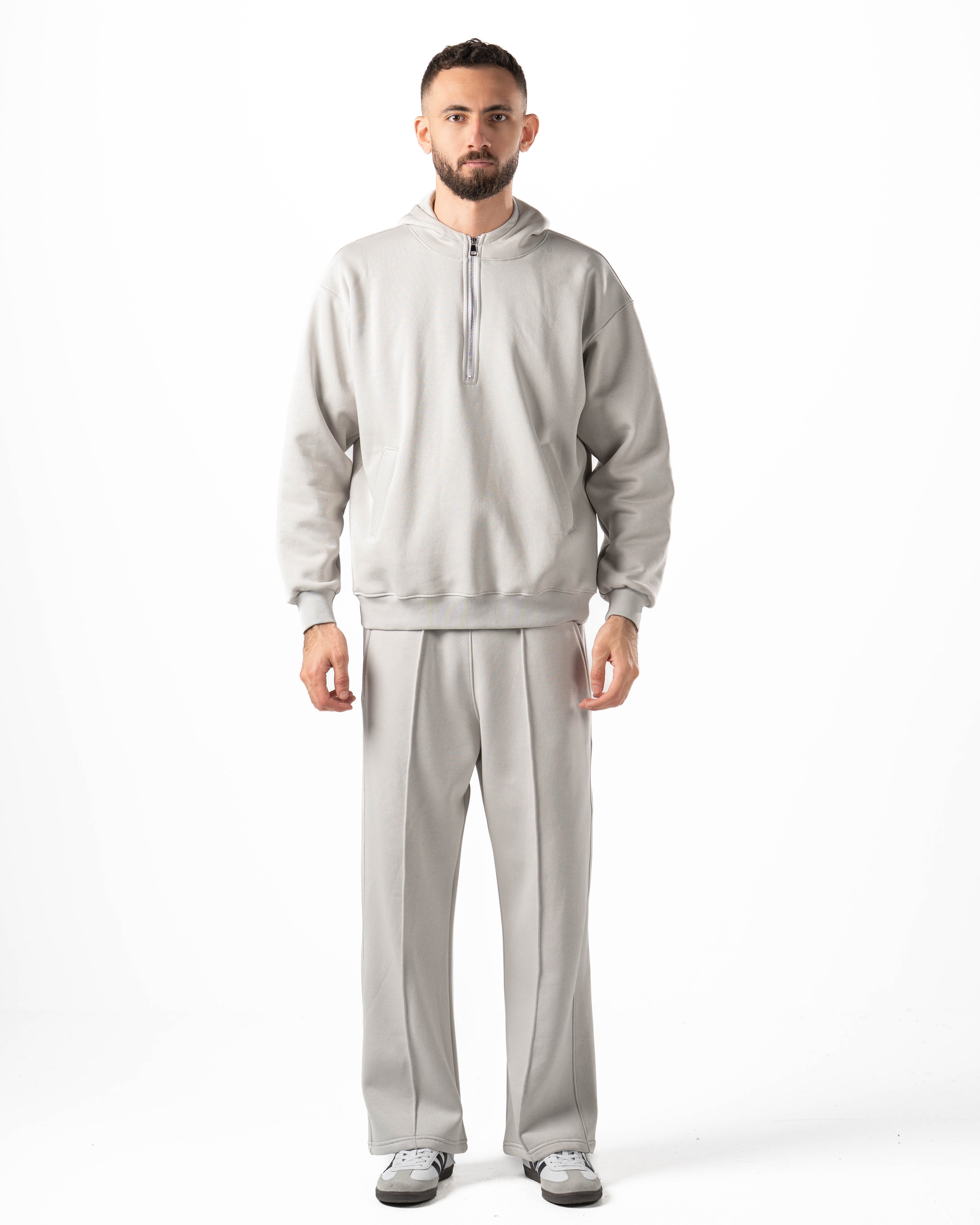 Unisex Silver Quarter-Zip Hoodie Set