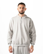 Unisex Silver Quarter-Zip Hoodie