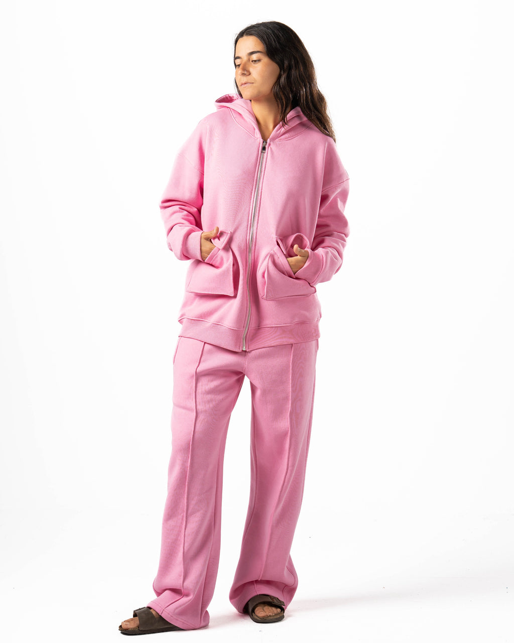 Unisex Rose Zip-Up Hoodie Set