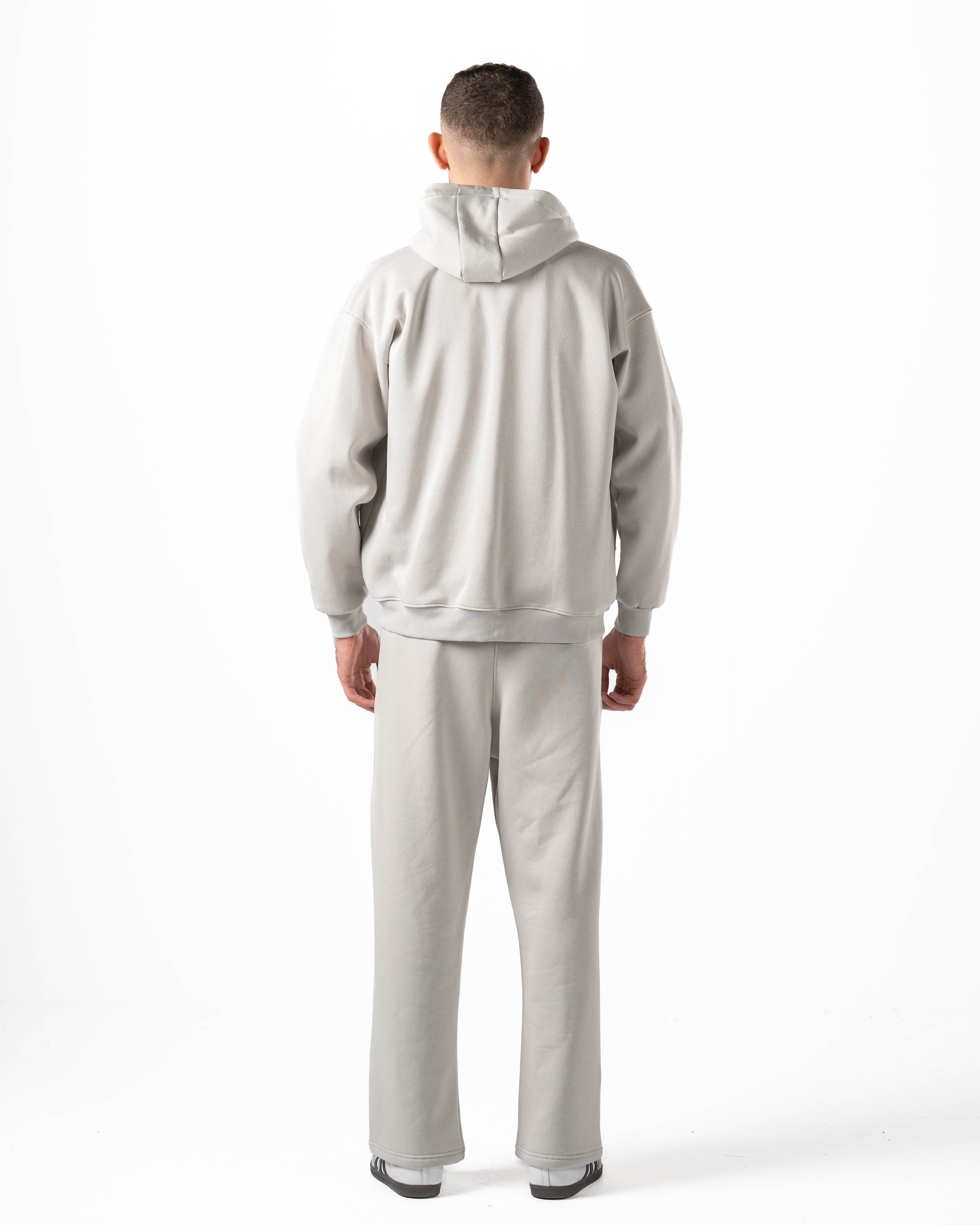 Unisex Silver Zip-Up Hoodie Set