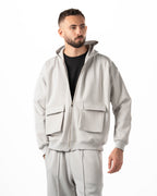 Unisex Silver Zip-Up Hoodie