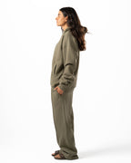 Unisex Olive Quarter-Zip Hoodie Set