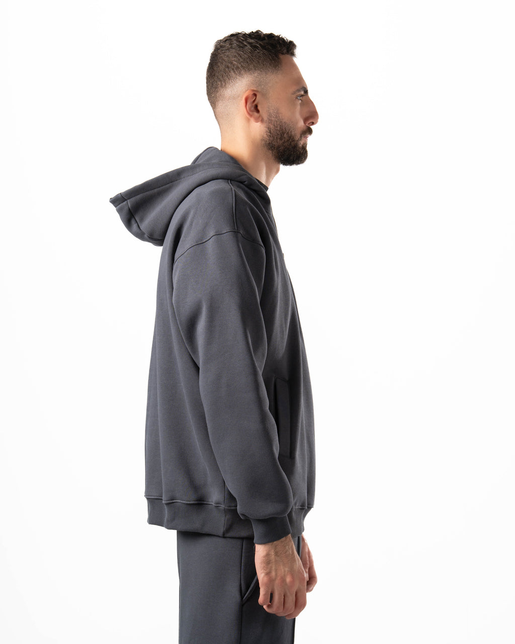 Unisex Dark Grey Quarter-Zip Hoodie