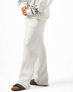 Unisex White Wide Leg Sweatpants