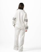 Unisex White Embroidered Jacket Set