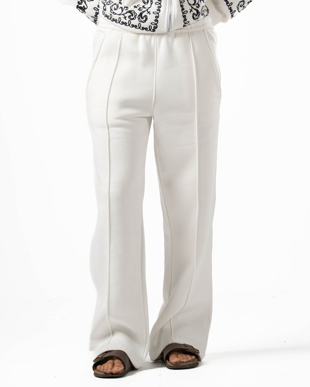Unisex White Wide Leg Sweatpants