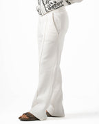 Unisex White Wide Leg Sweatpants