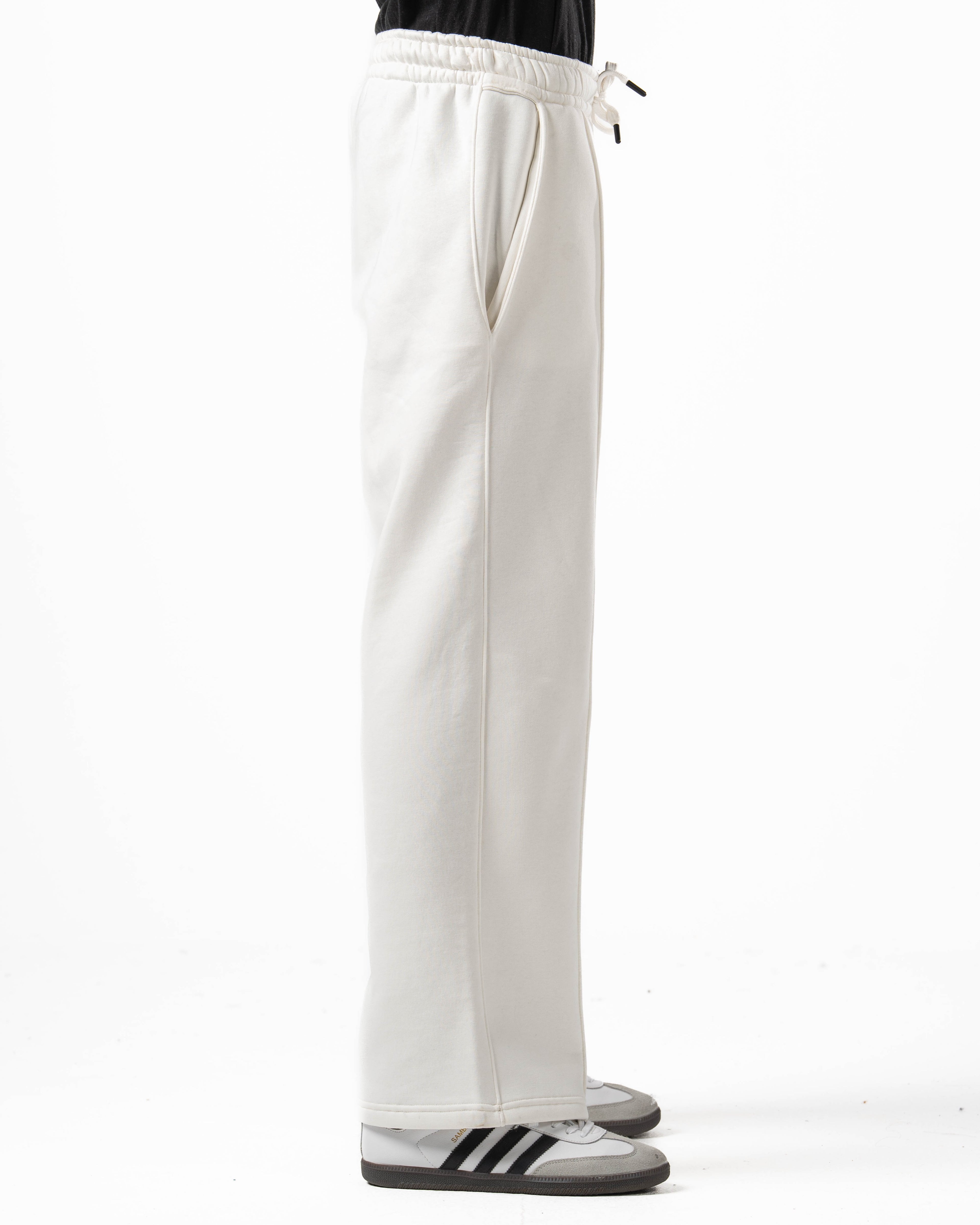 Unisex White Wide Leg Sweatpants