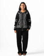Unisex Black Embroidered Jacket Set