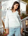 V-Neck Cotton Blouse