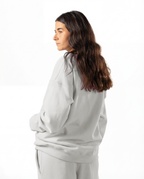 Unisex Silver Zip-Up Sweater