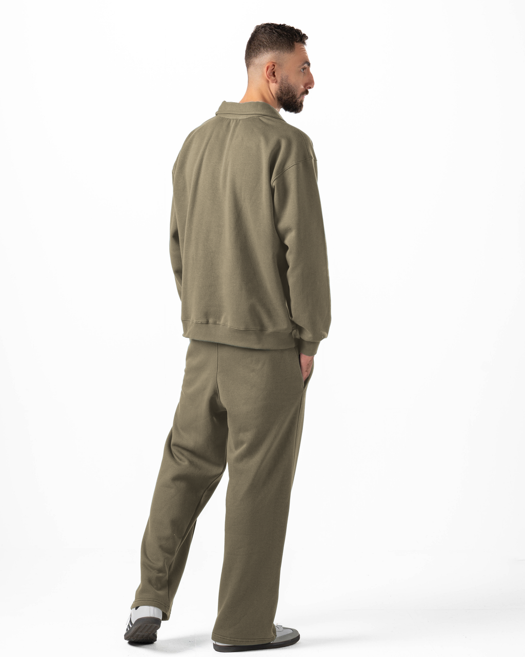 Unisex Olive Polo Sweater Set