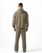 Unisex Olive Quarter-Zip Hoodie Set