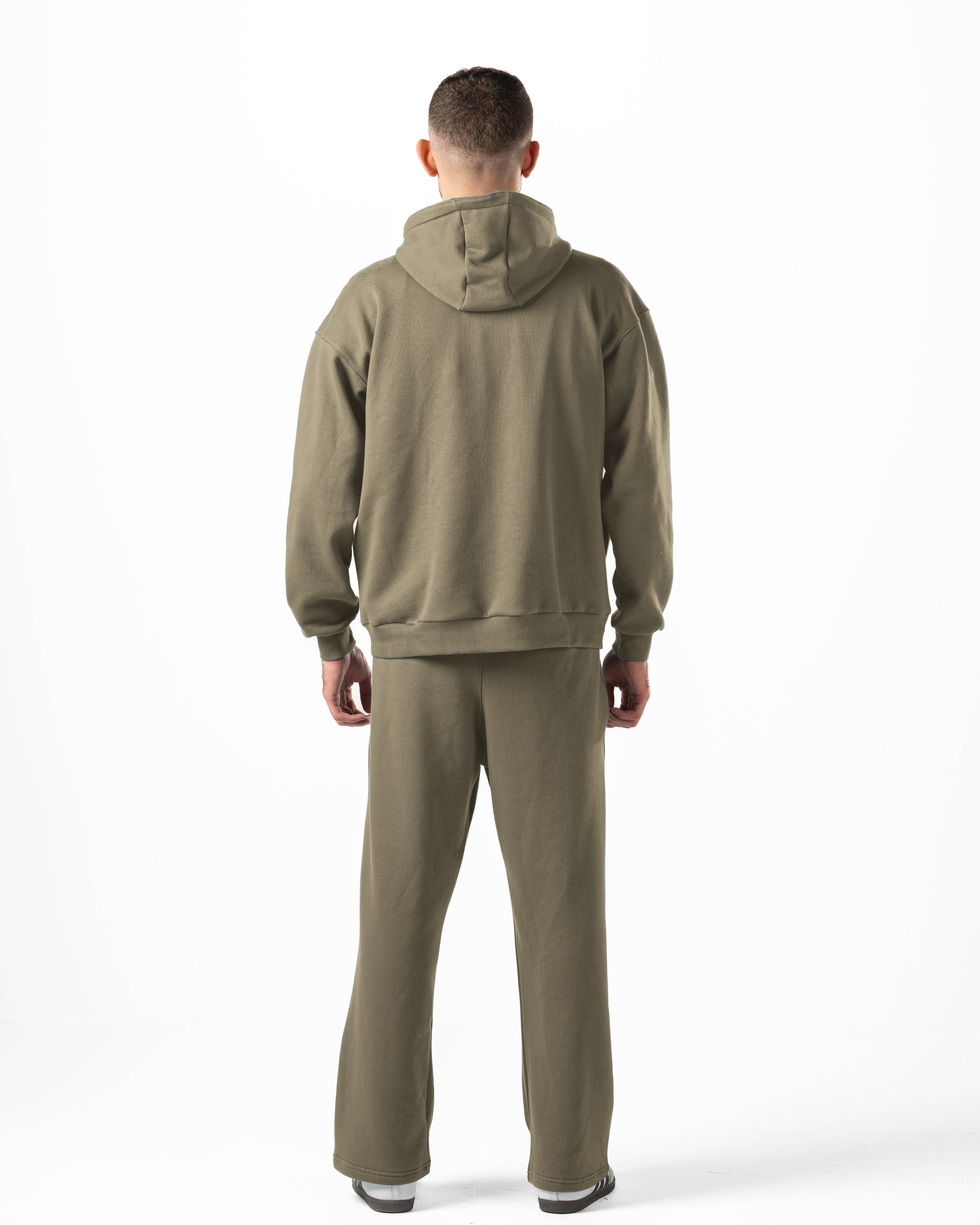Unisex Olive Quarter-Zip Hoodie Set