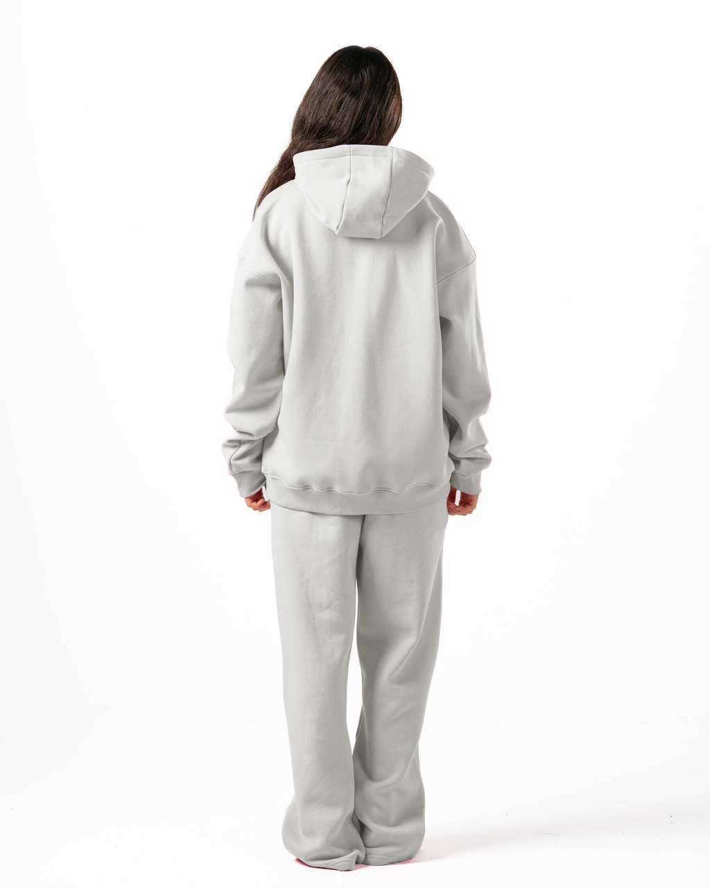 Unisex Silver Zip-Up Hoodie Set