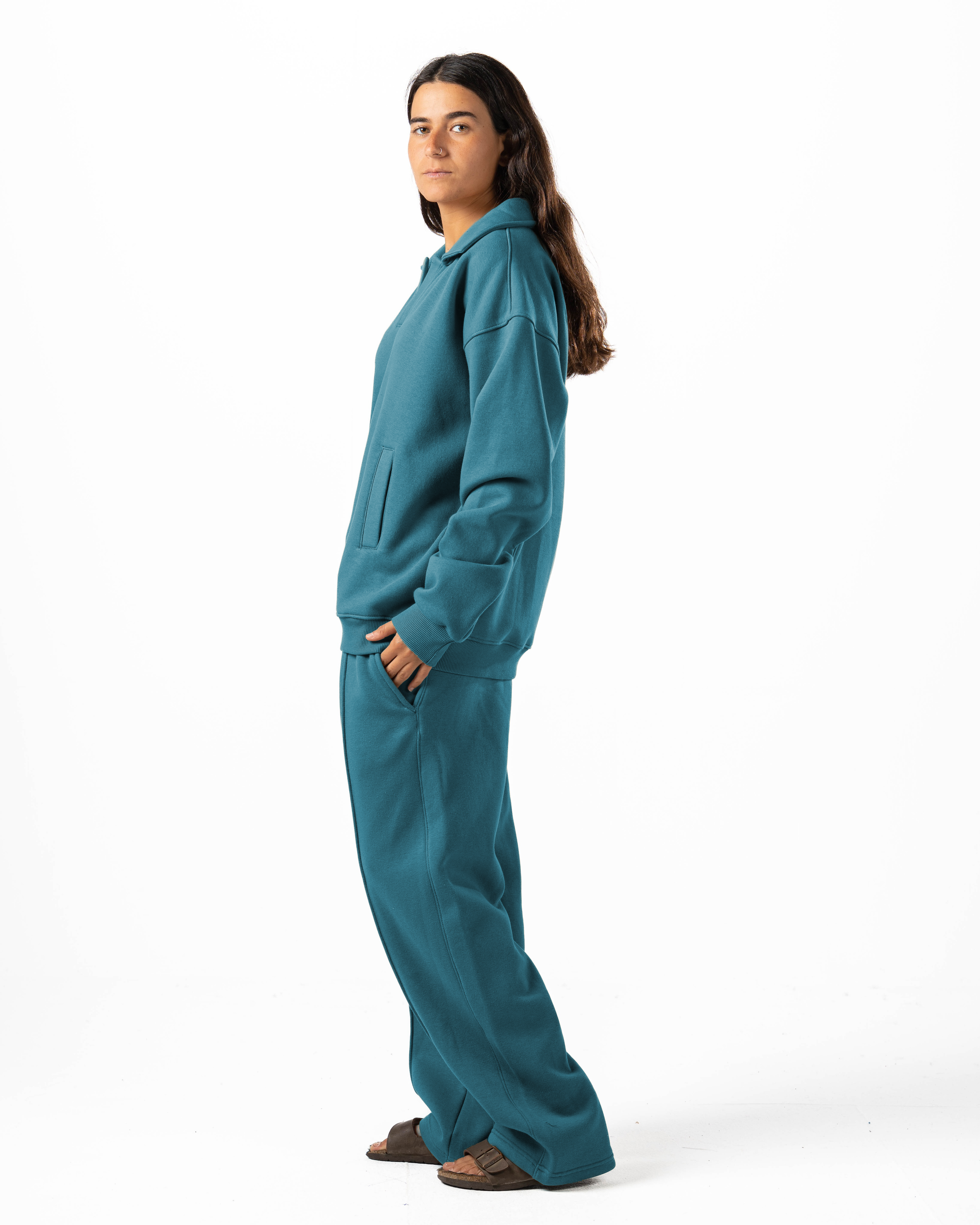 Unisex Teal Polo Sweater Set