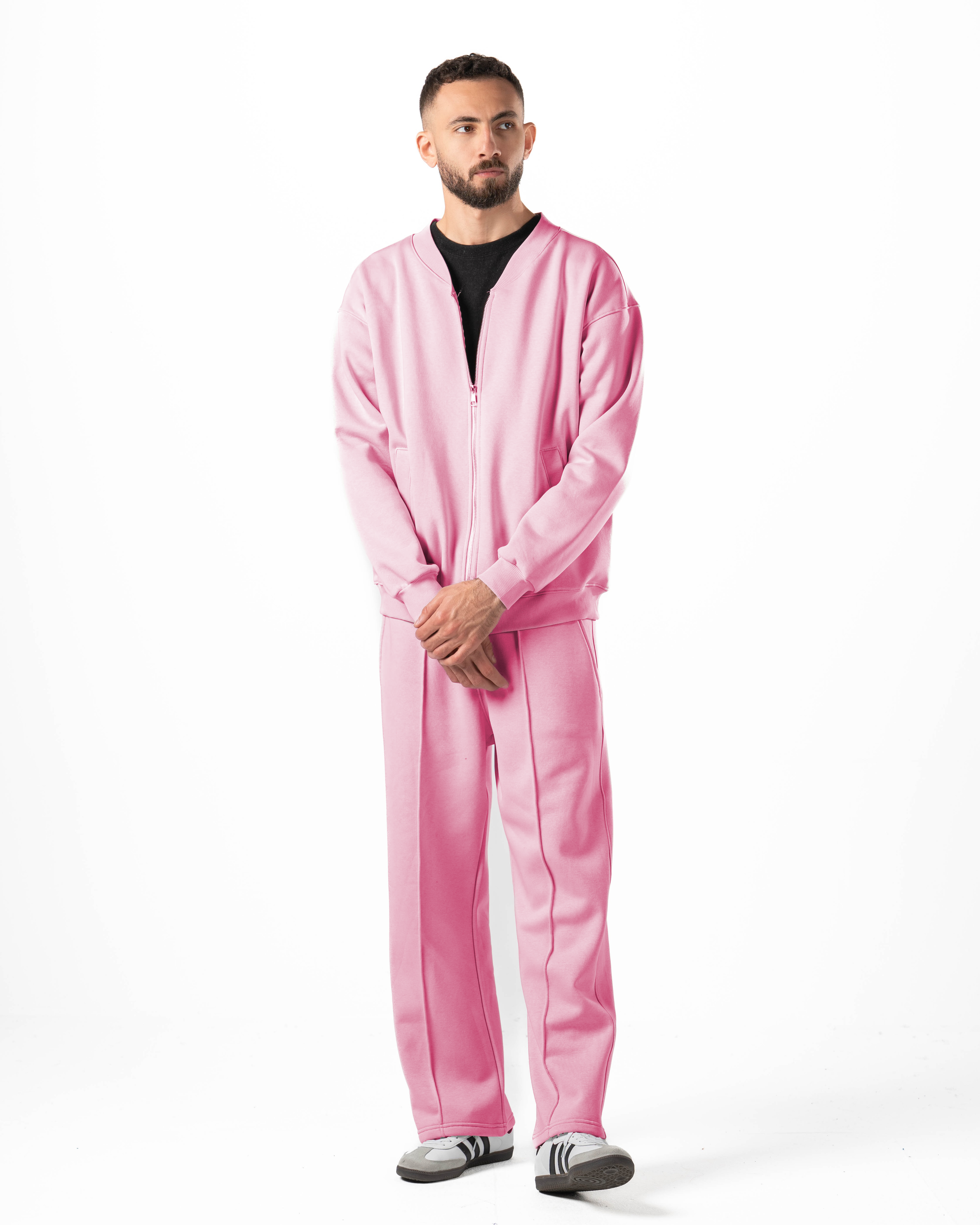 Unisex Rose Zip-Up Sweater Set