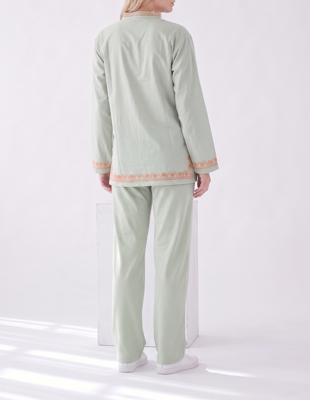 Embroidered Long Sleeve Set — Unisex Relaxed Fit