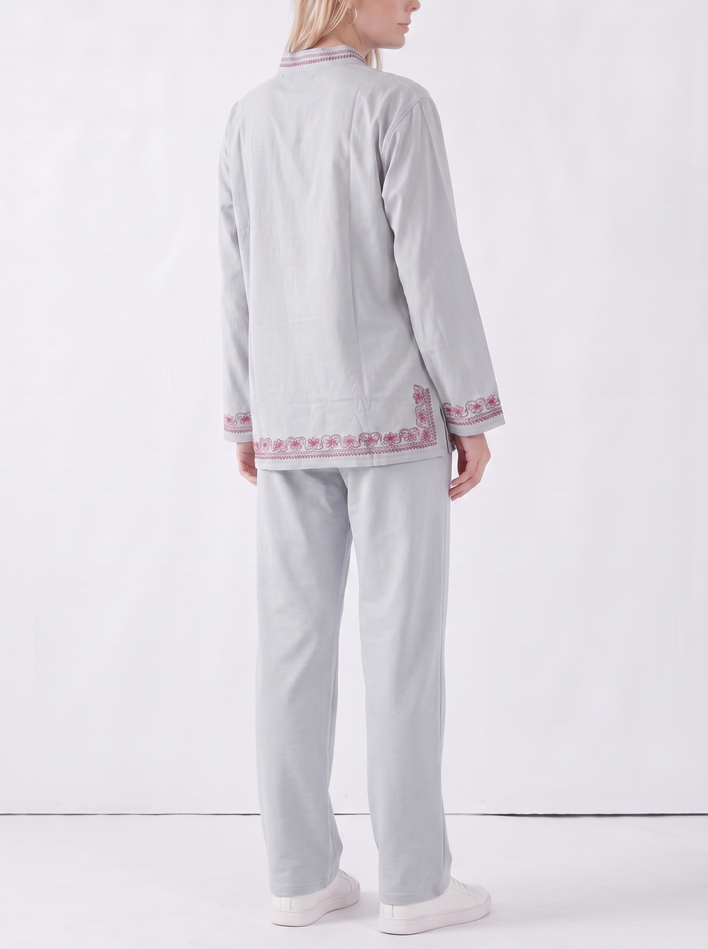 Embroidered Long Sleeve Set — Unisex Relaxed Fit