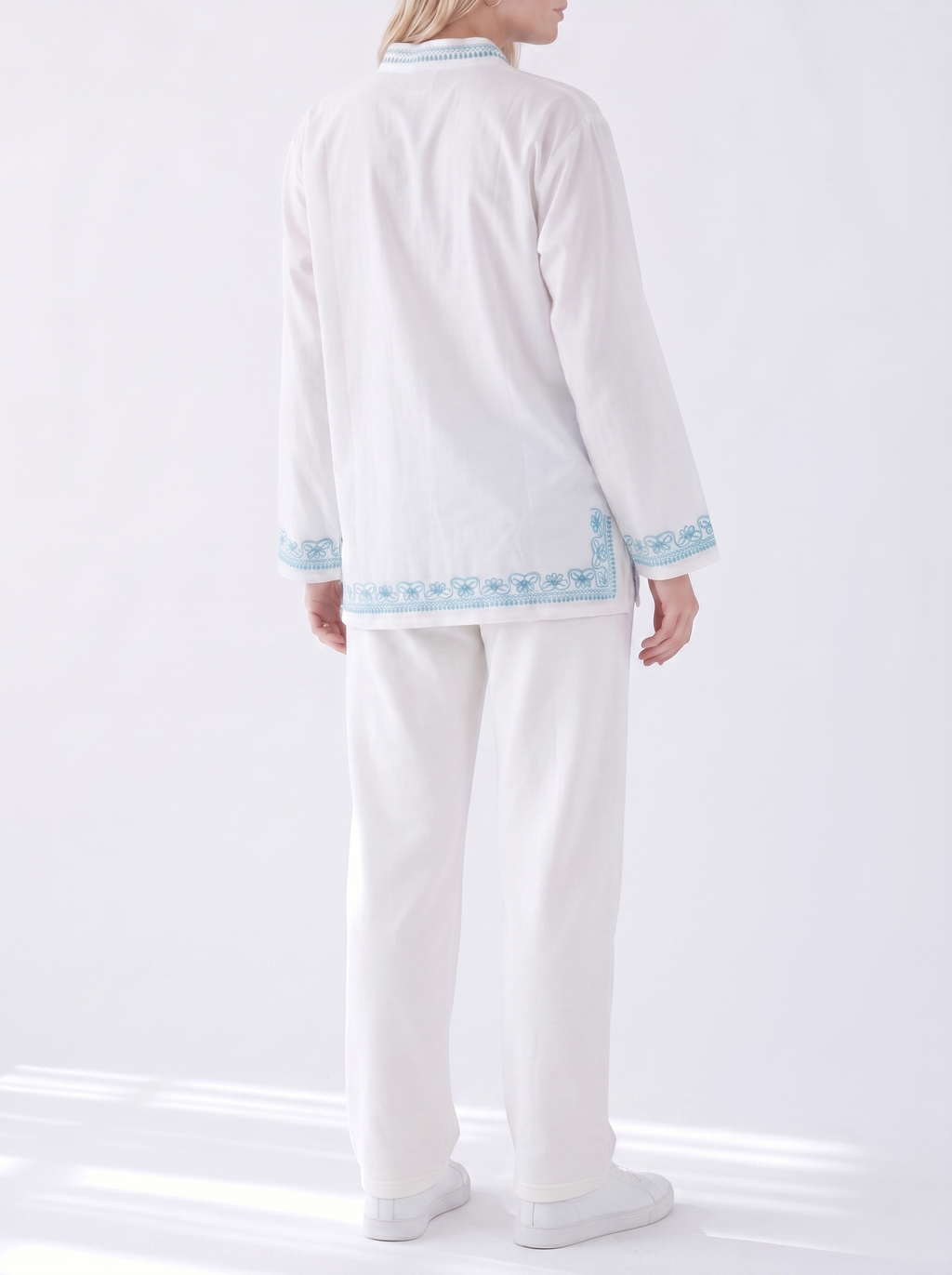 Embroidered Long Sleeve Set — Unisex Relaxed Fit