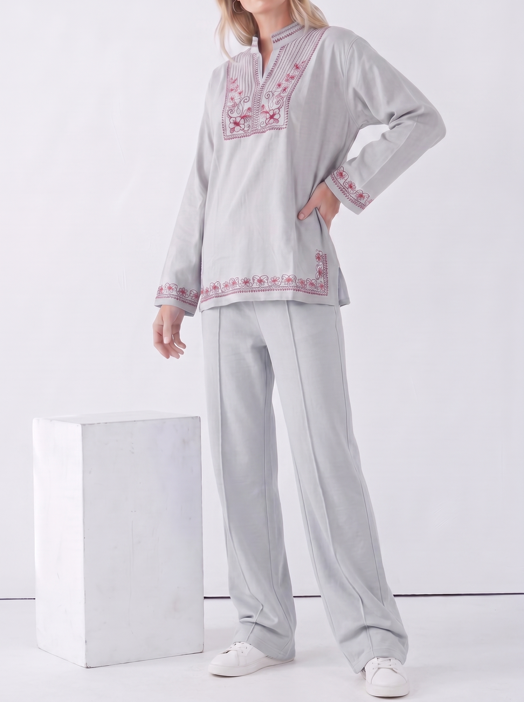 Embroidered Long Sleeve Set