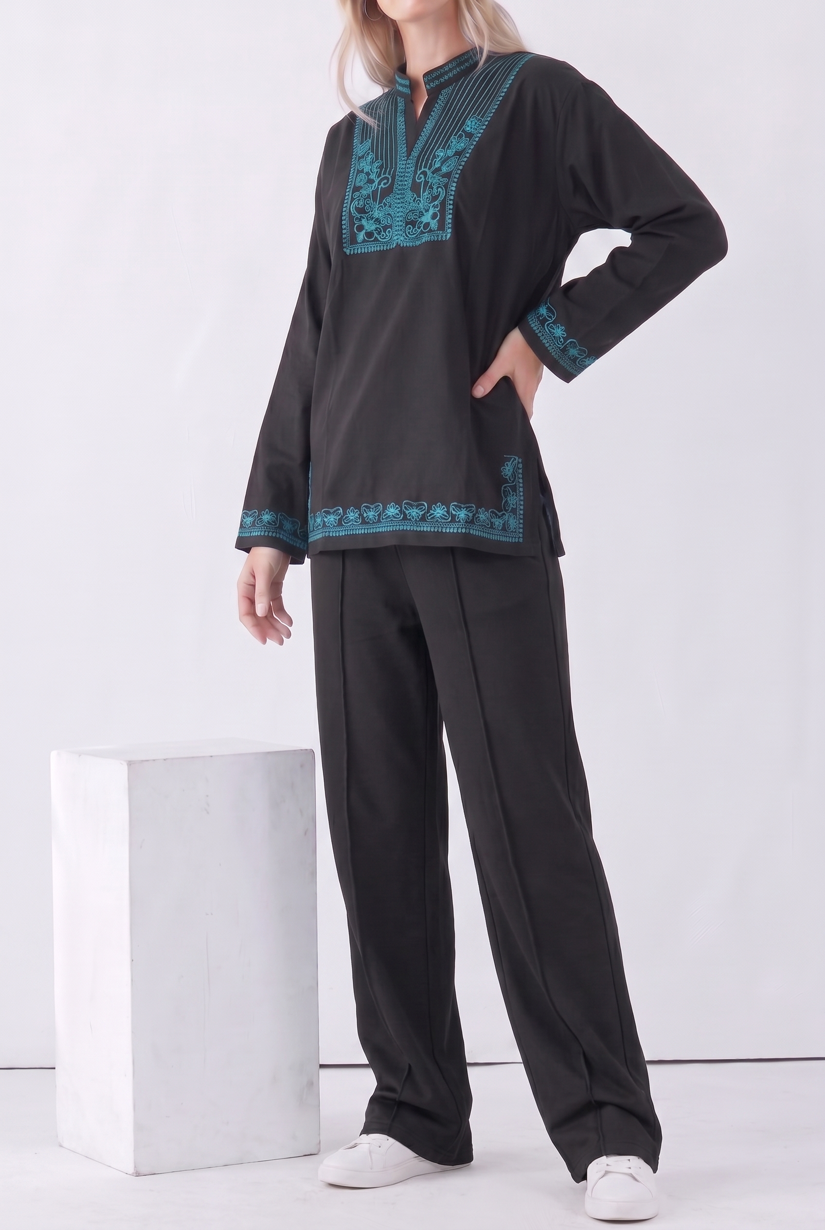 Embroidered Long Sleeve Set