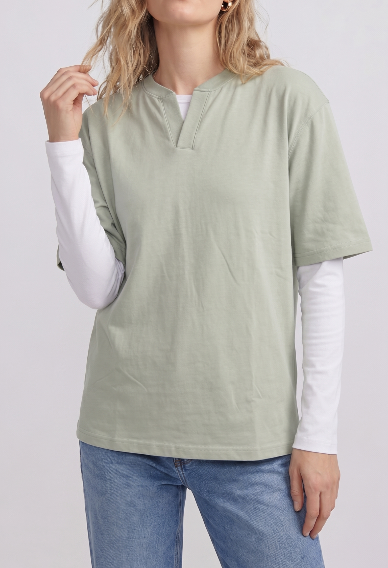 Split Neck Tee