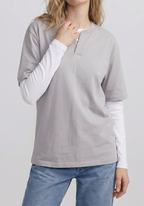 Split Neck Tee — Unisex Relaxed Fit