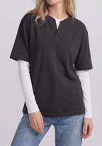 Split Neck Tee — Unisex Relaxed Fit