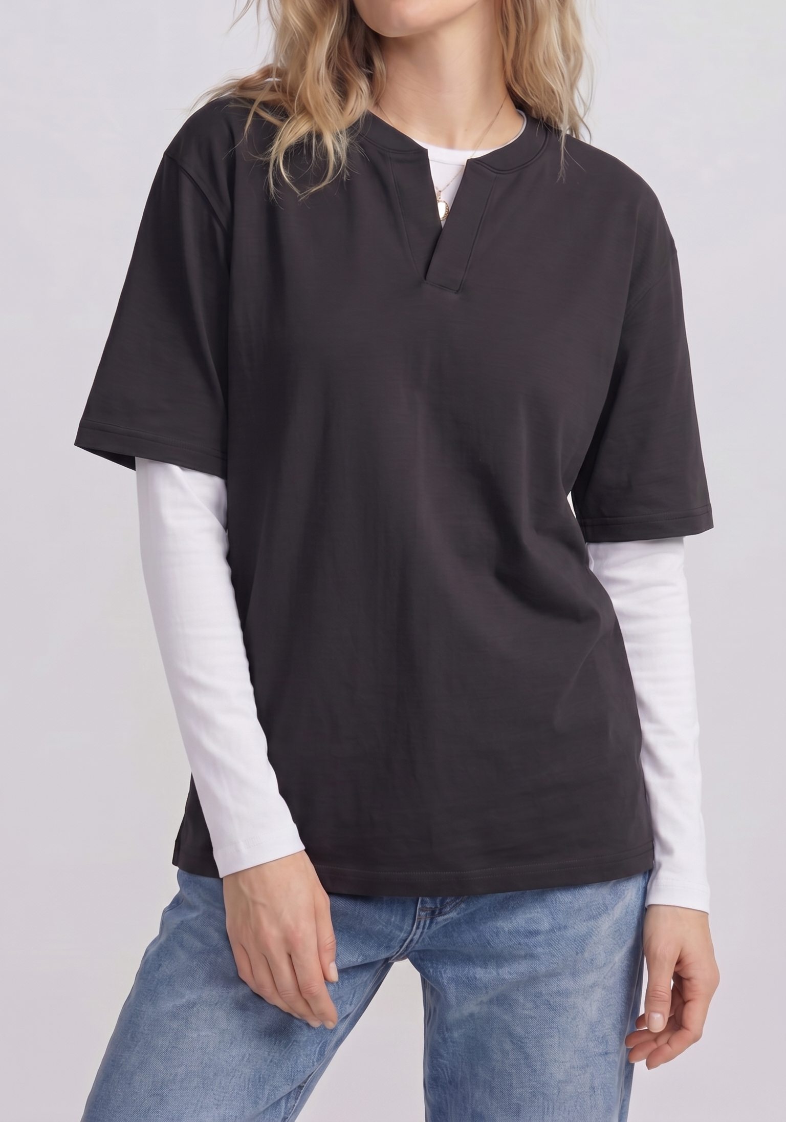 Split Neck Tee