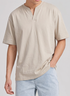 Split Neck Tee — Unisex Relaxed Fit